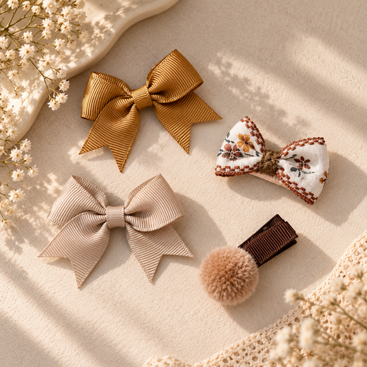 Pom Pom Hair Clip | Chocolate