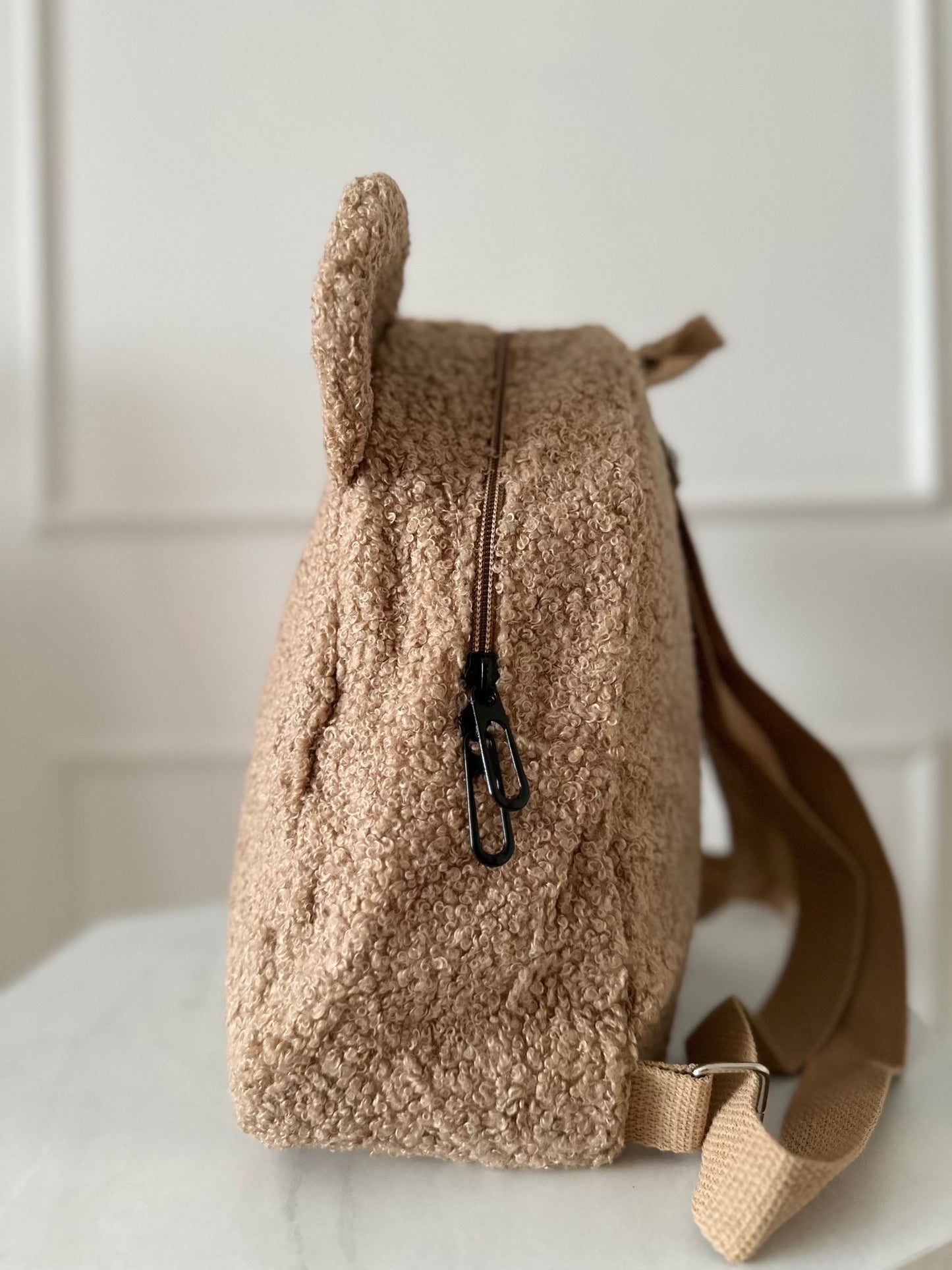 Beige Teddy Bear Backpack