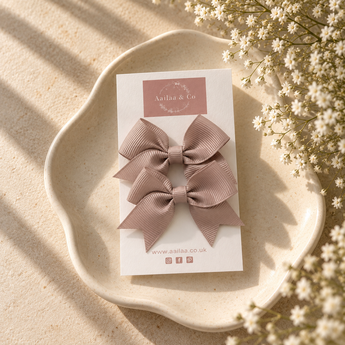 Bow Hair Clip | Mauve
