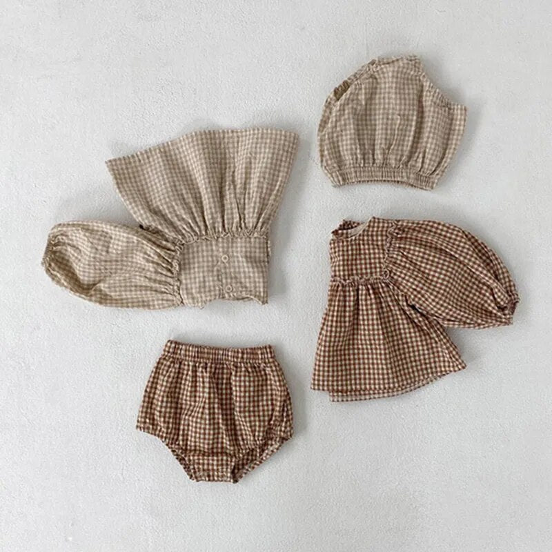 Gingham Blouse Set