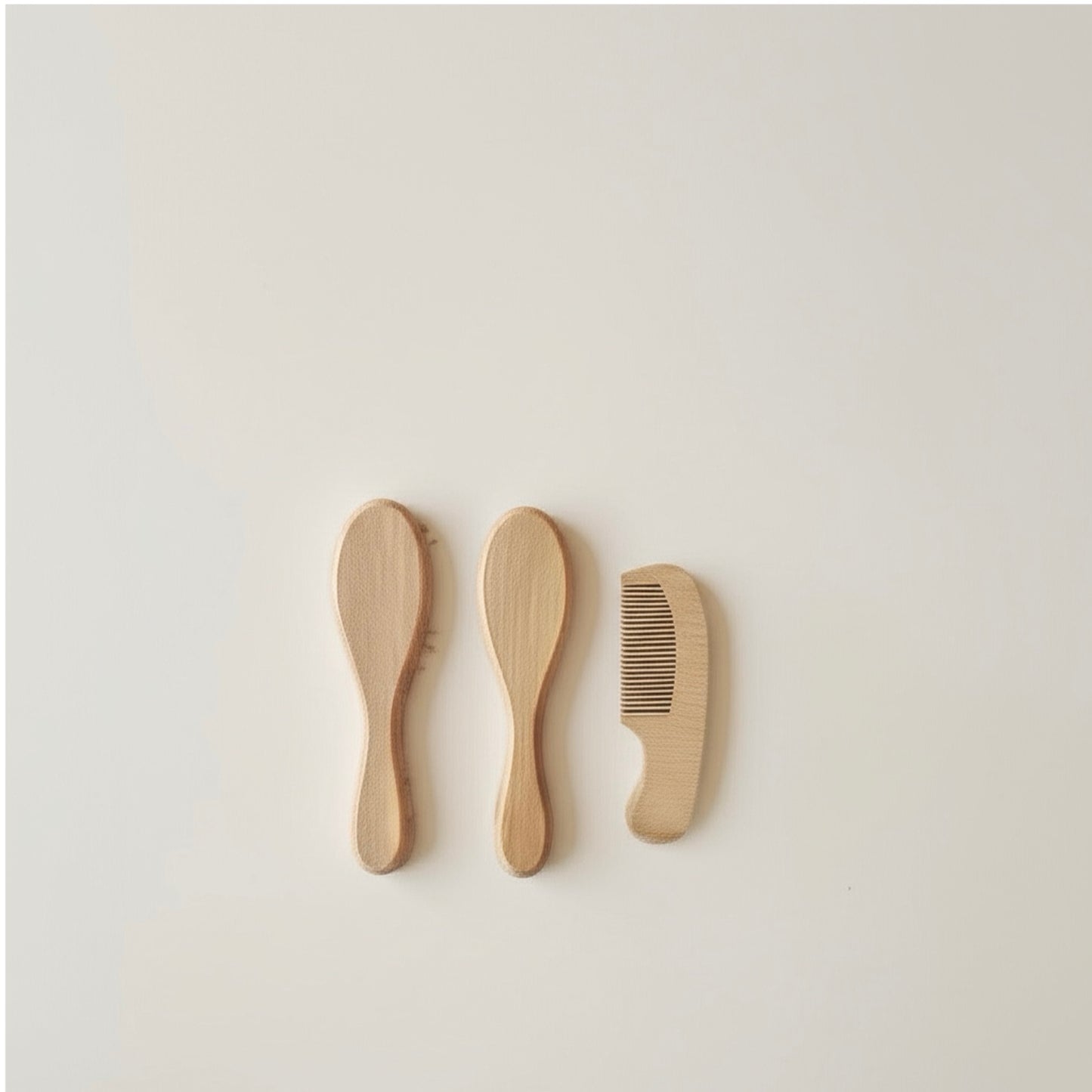 Natural Beechwood Hair Brush & Comb Set | Personalised