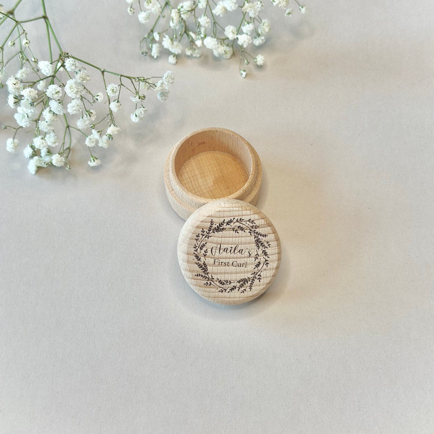 Personalised Wooden Tooth or Curl Keepsake Box