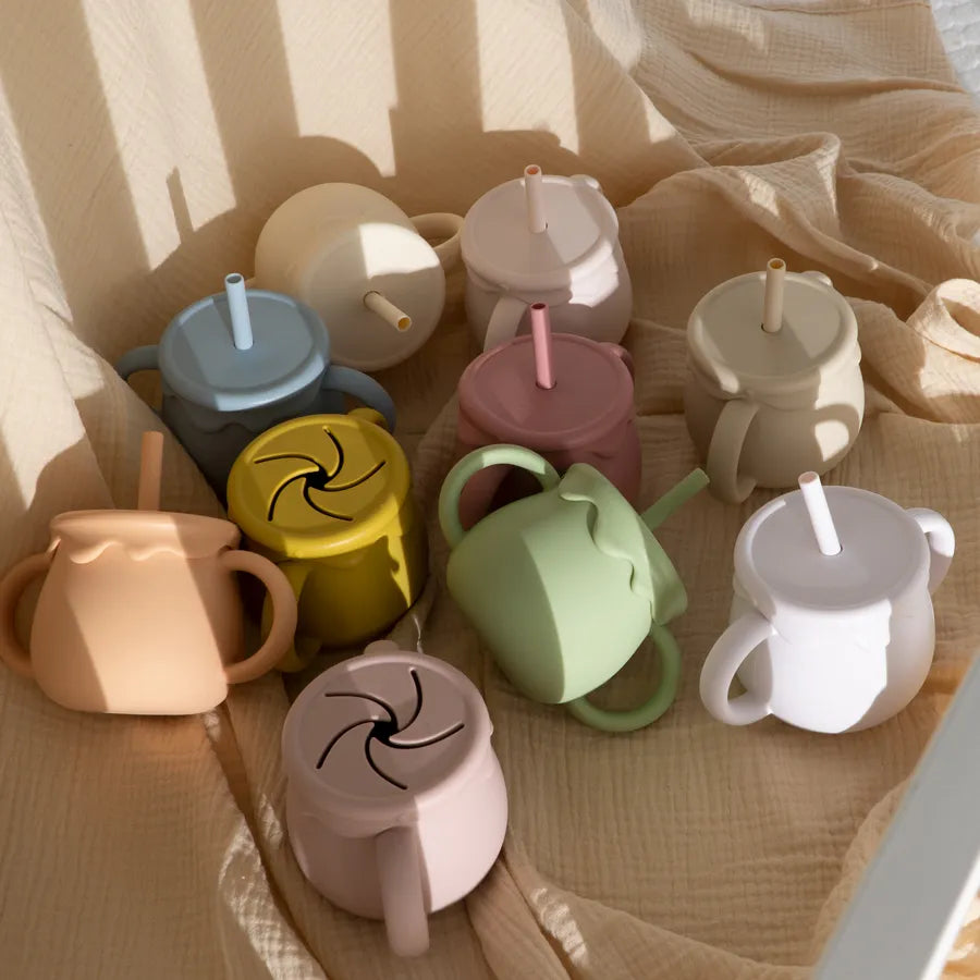 Peach Honey Silicone Duo Snack/Drink Cup