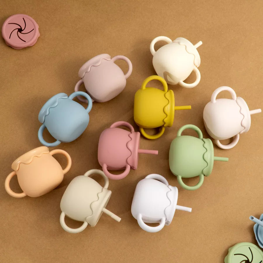 Peach Honey Silicone Duo Snack/Drink Cup