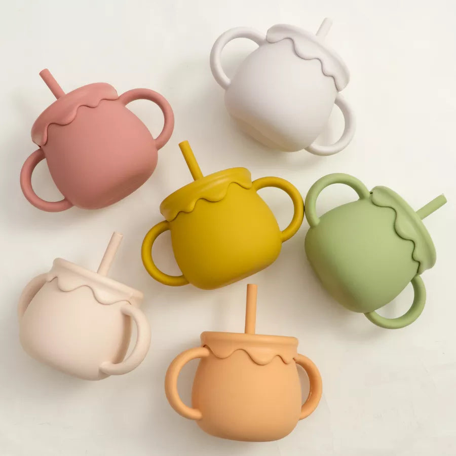 Peach Honey Silicone Duo Snack/Drink Cup