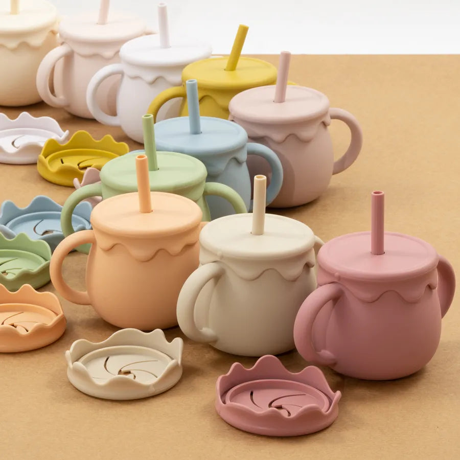 Peach Honey Silicone Duo Snack/Drink Cup