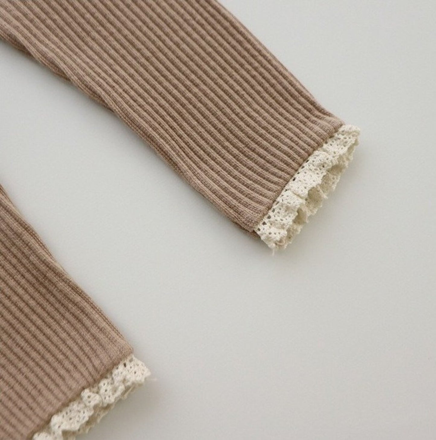 Ribbed Knitted Lace Leggings