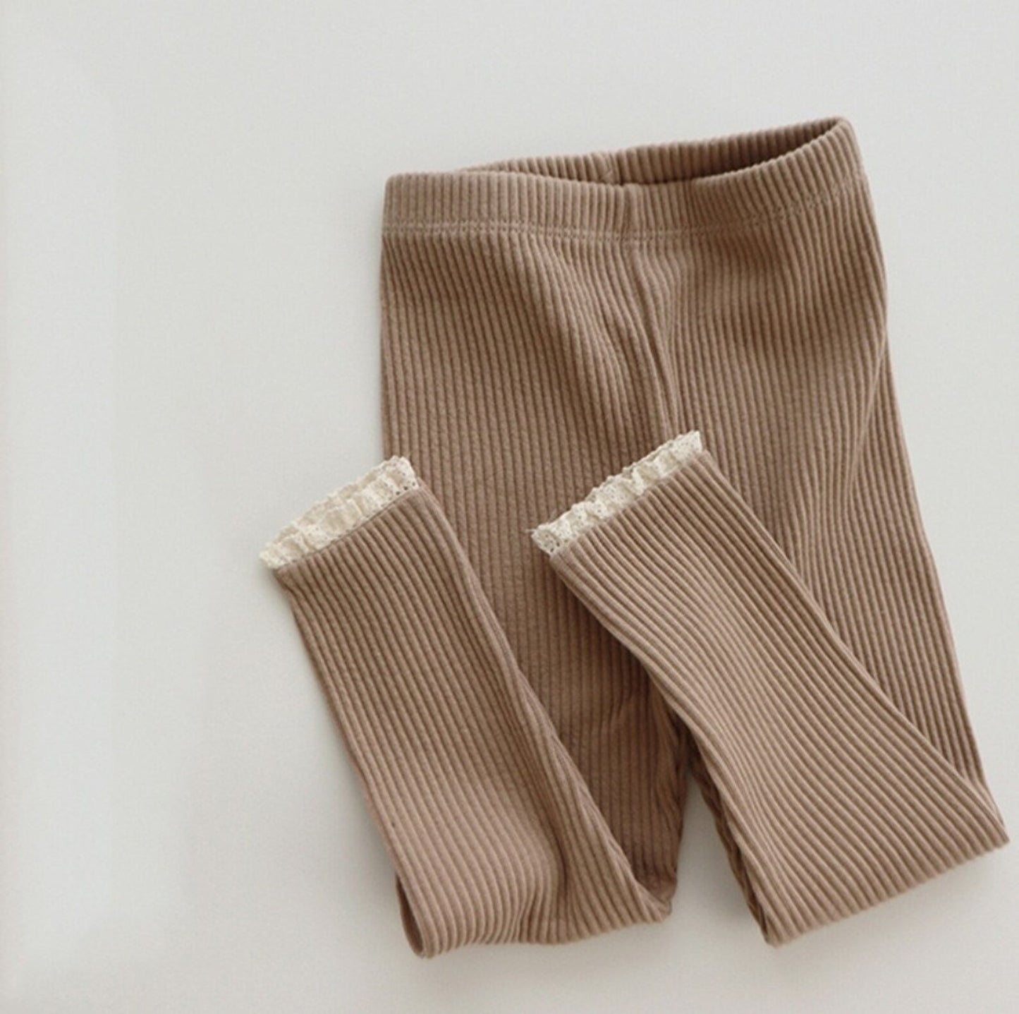 Ribbed Knitted Lace Leggings