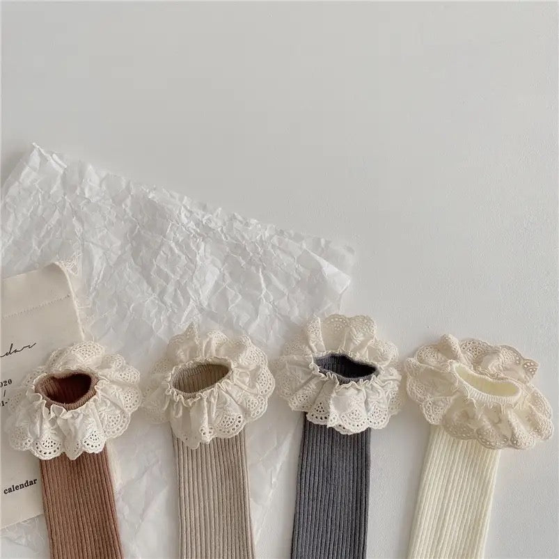 Grey Vintage Frill Socks