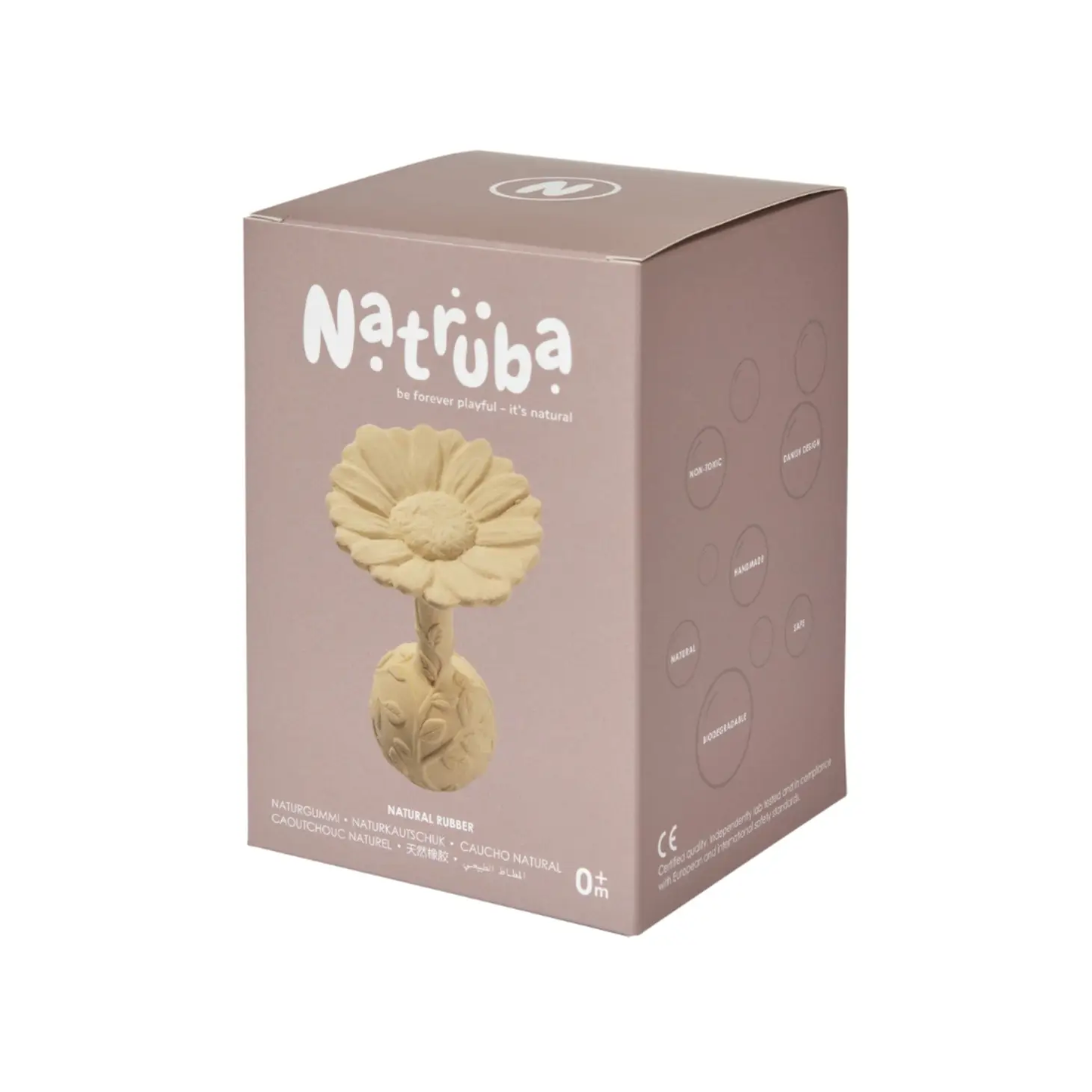 Natruba Natural Rubber Rattle Daisy - Yellow