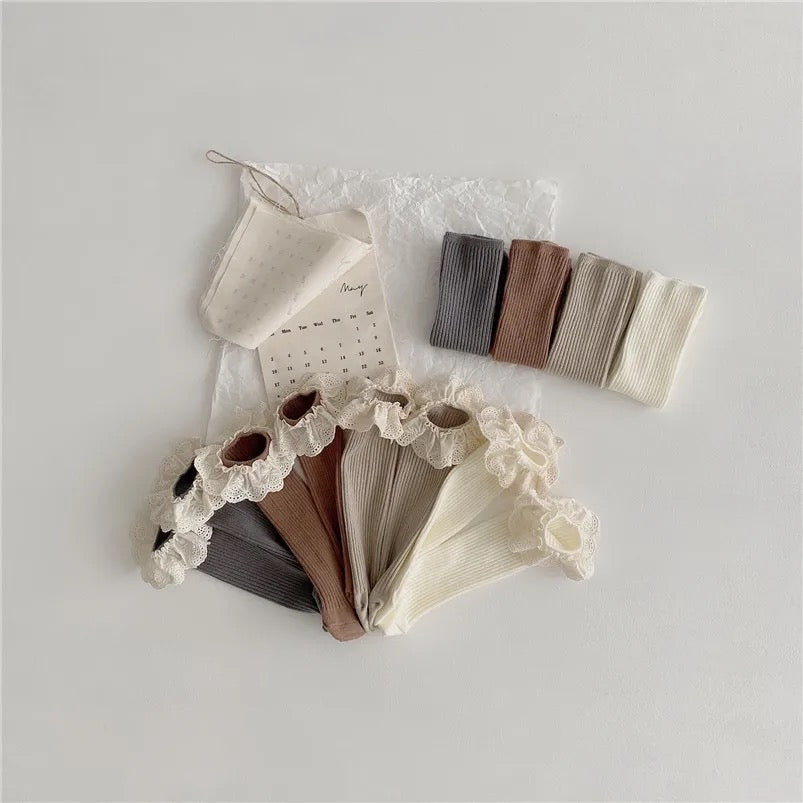 Grey Vintage Frill Socks