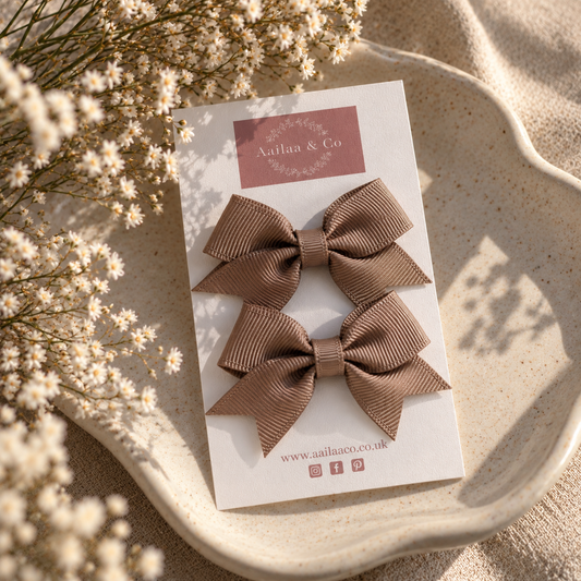 Bow Hair Clip | Mocha