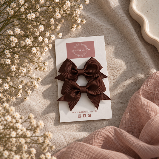 Bow Hair Clip | Chocolate