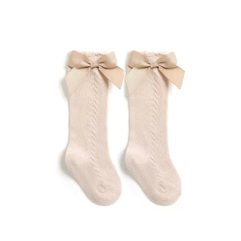 Beige Socks with Bow