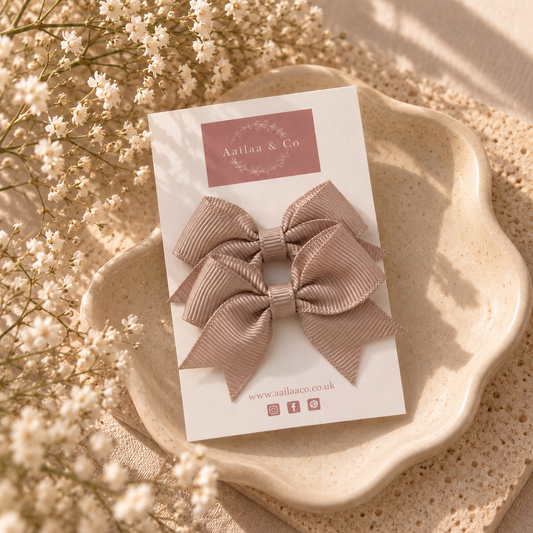 Bow Hair Clip | Beige