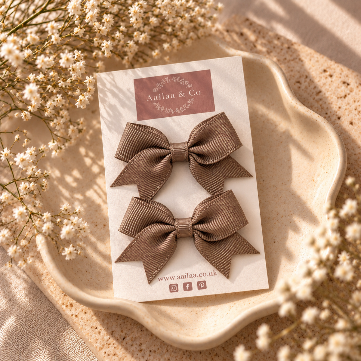 Bow Hair Clip | Mocha