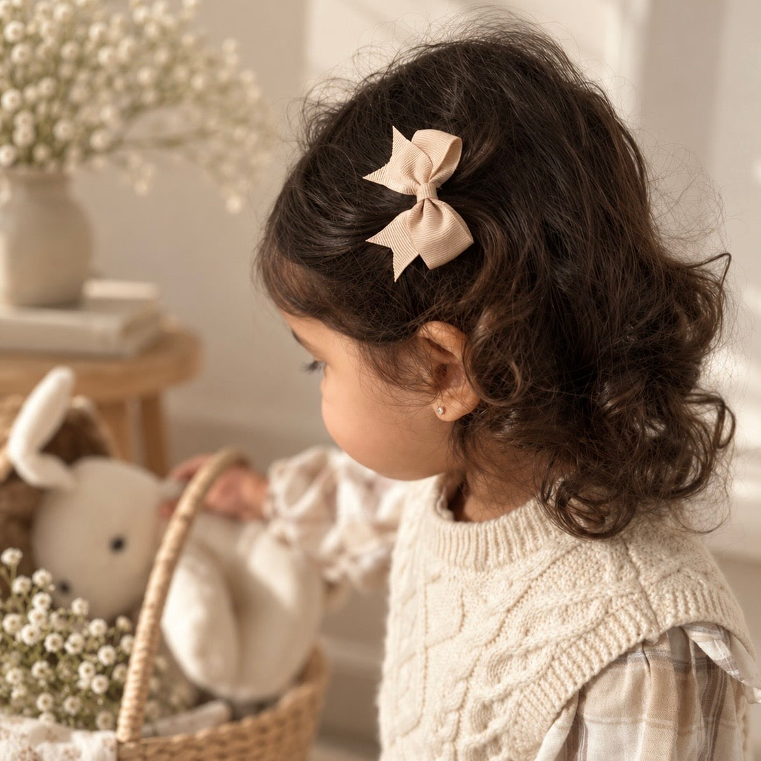Bow Hair Clip | Beige