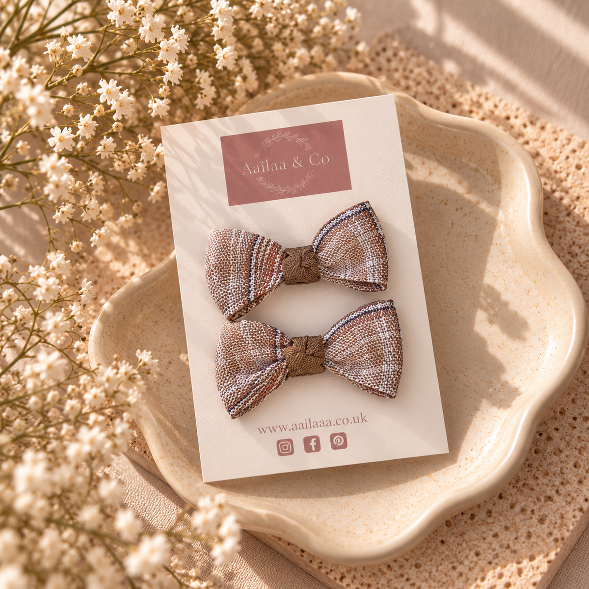 Plaid Hair Clip | Neutral