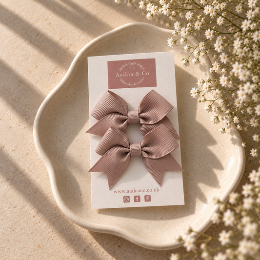 Bow Hair Clip | Mauve