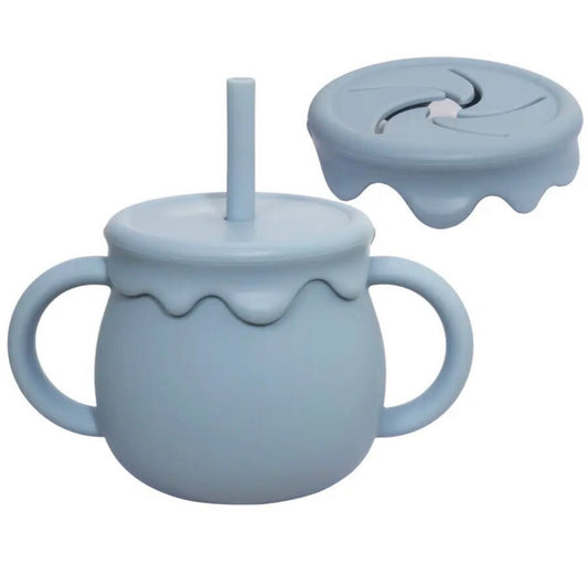 Blue Honey Silicone Duo Snack/Drink Cup