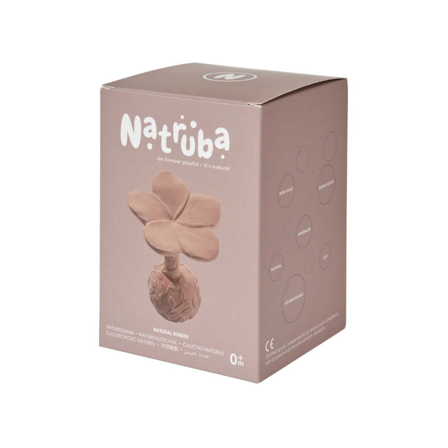 Natruba-Natural Rubber Rattle Plumeria - Rose