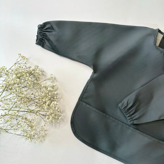 Baby Weaning Apron Bib | Charcoal Blue