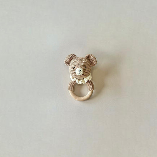 Teddy Bear Crotchet Rattle | Wooden