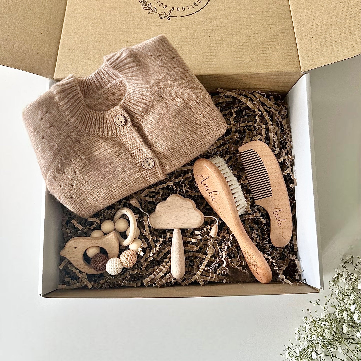 Wooden Cloud Rattle | Personalised