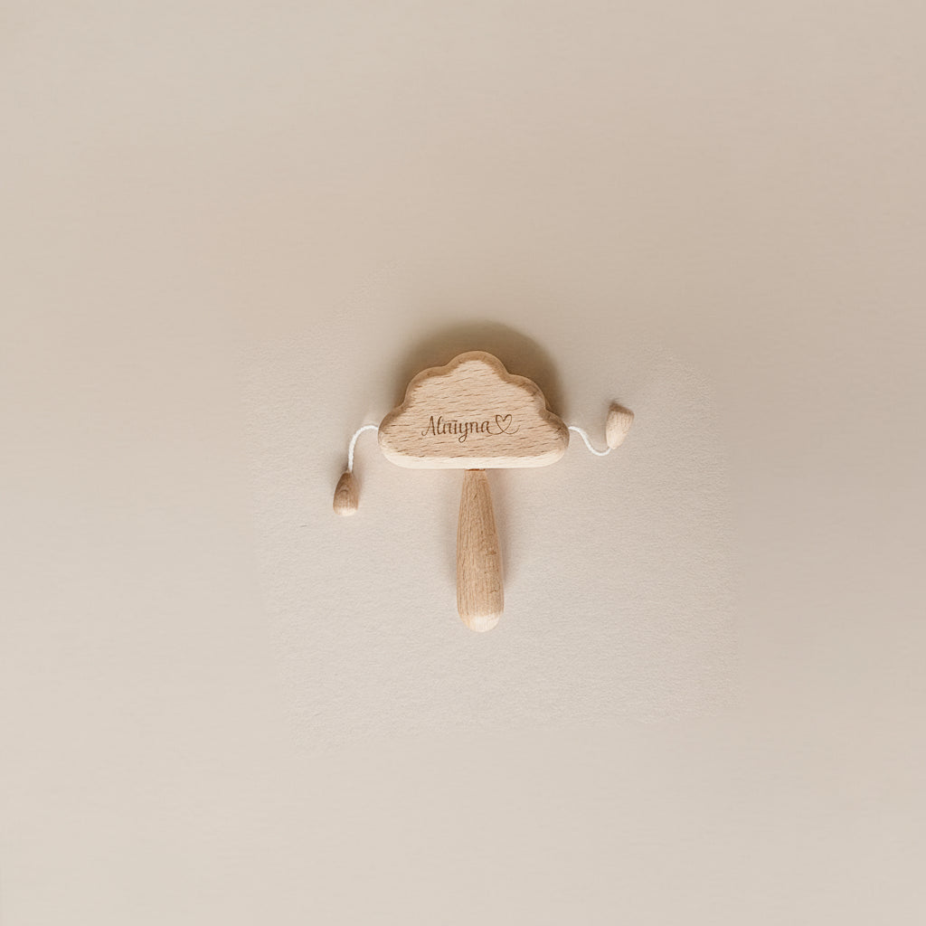 Wooden Cloud Rattle | Personalised