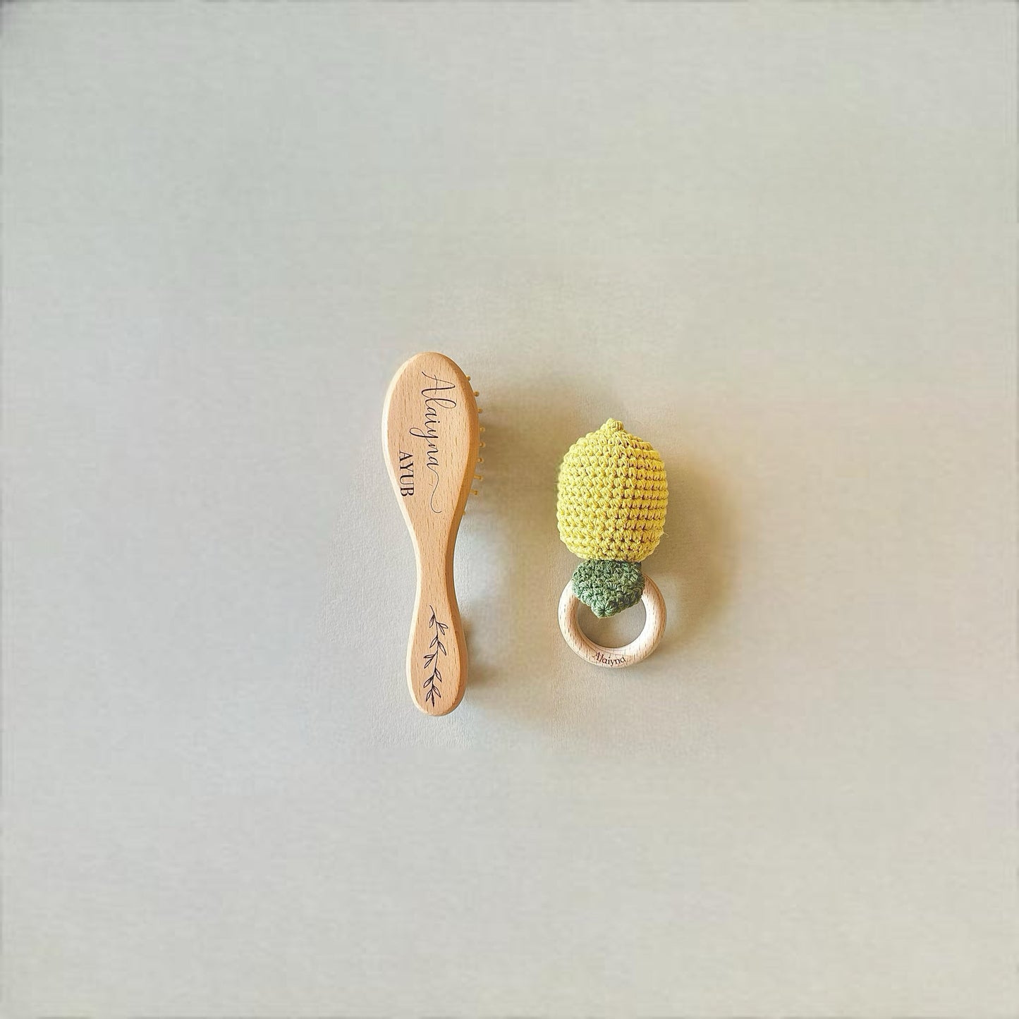 Lemon Crotchet Wooden Rattle