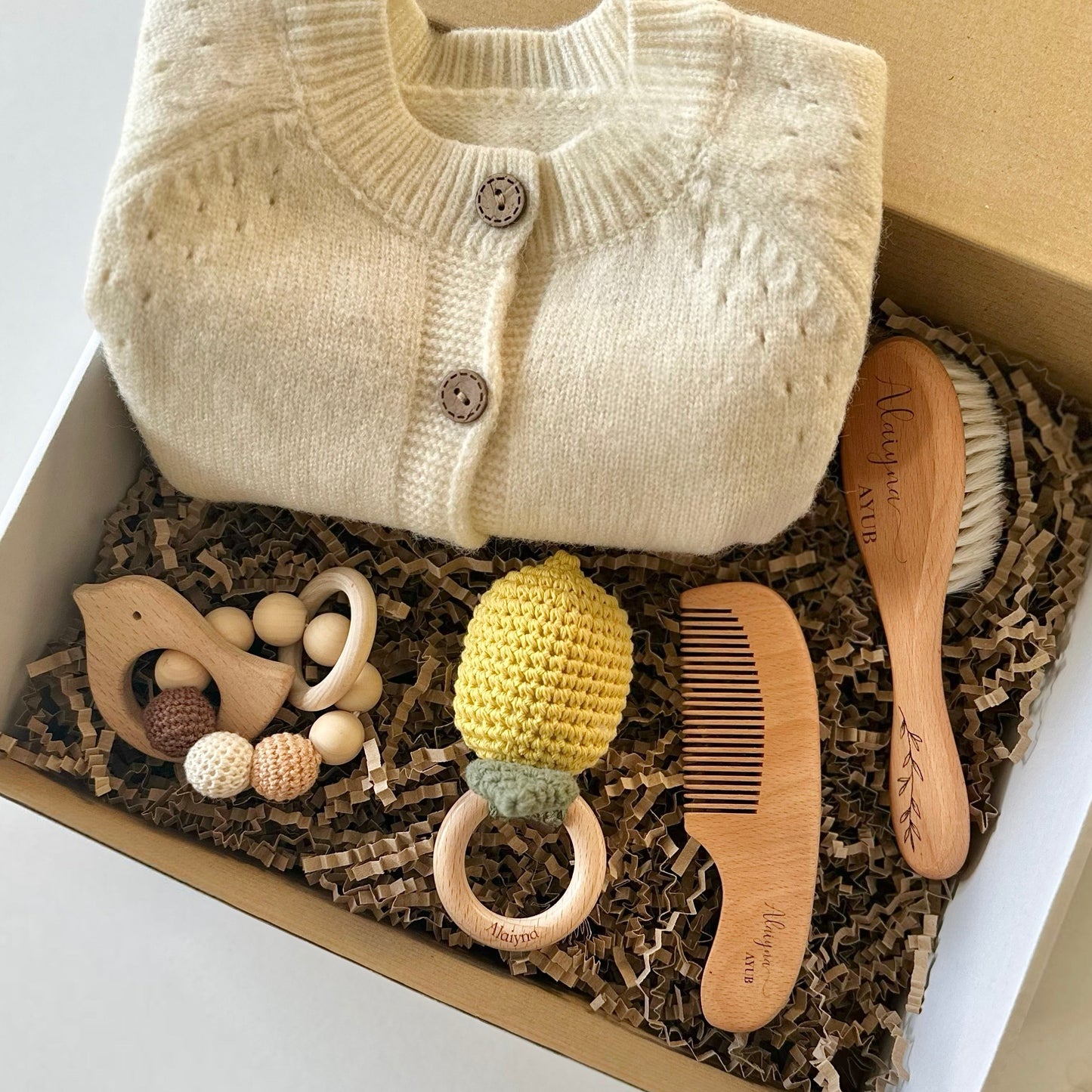 Lemon Crotchet Wooden Rattle