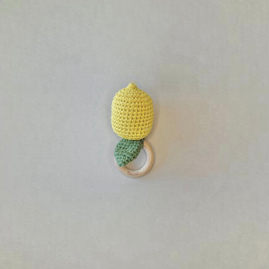 Lemon Crotchet Wooden Rattle