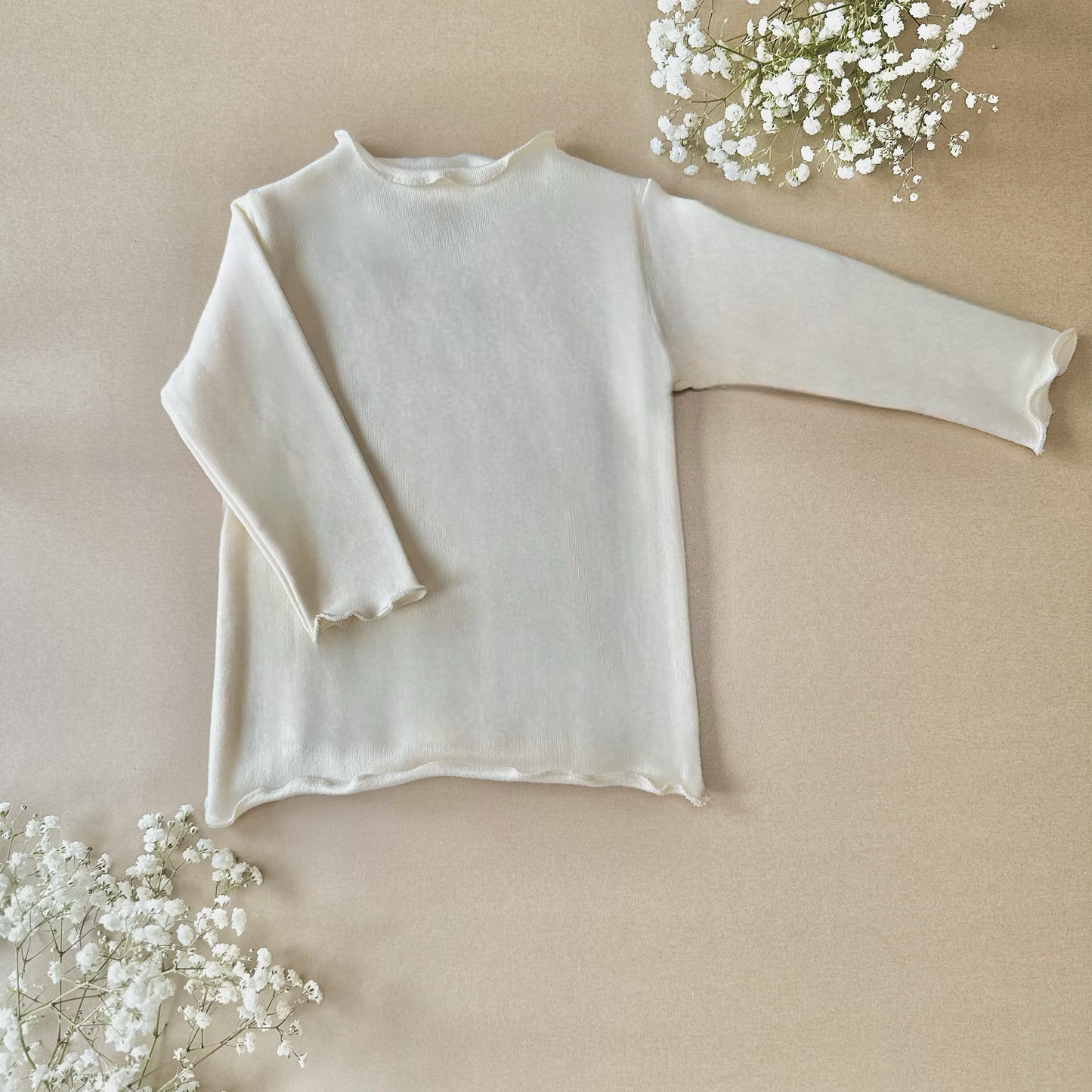 Cream Frill Neck Pullover
