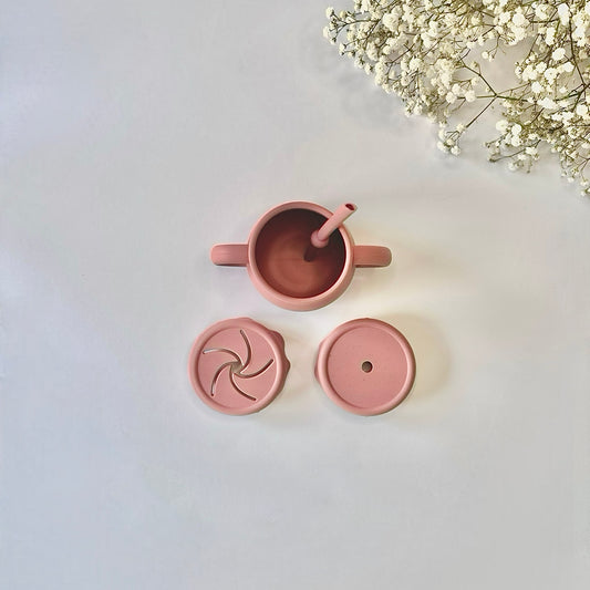 Blush Pink Honey Silicone Duo Snack/Drink Cup