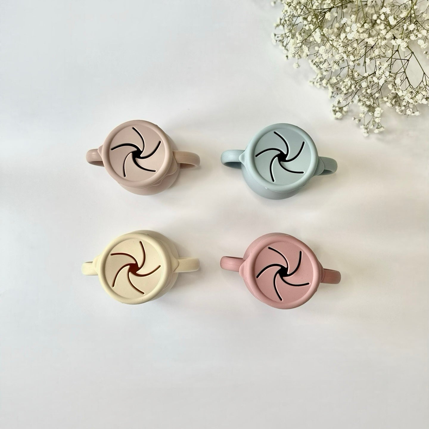 Cream Honey Silicone Duo Snack/Drink Cup