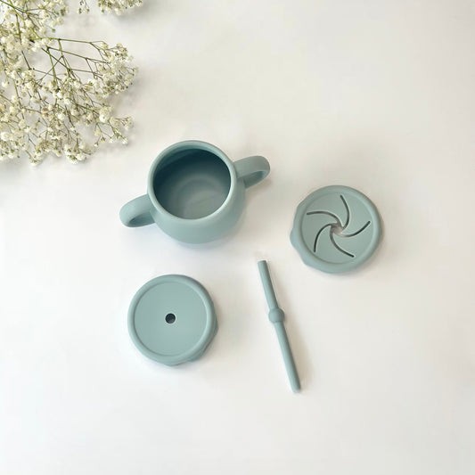 Blue Honey Silicone Duo Snack/Drink Cup
