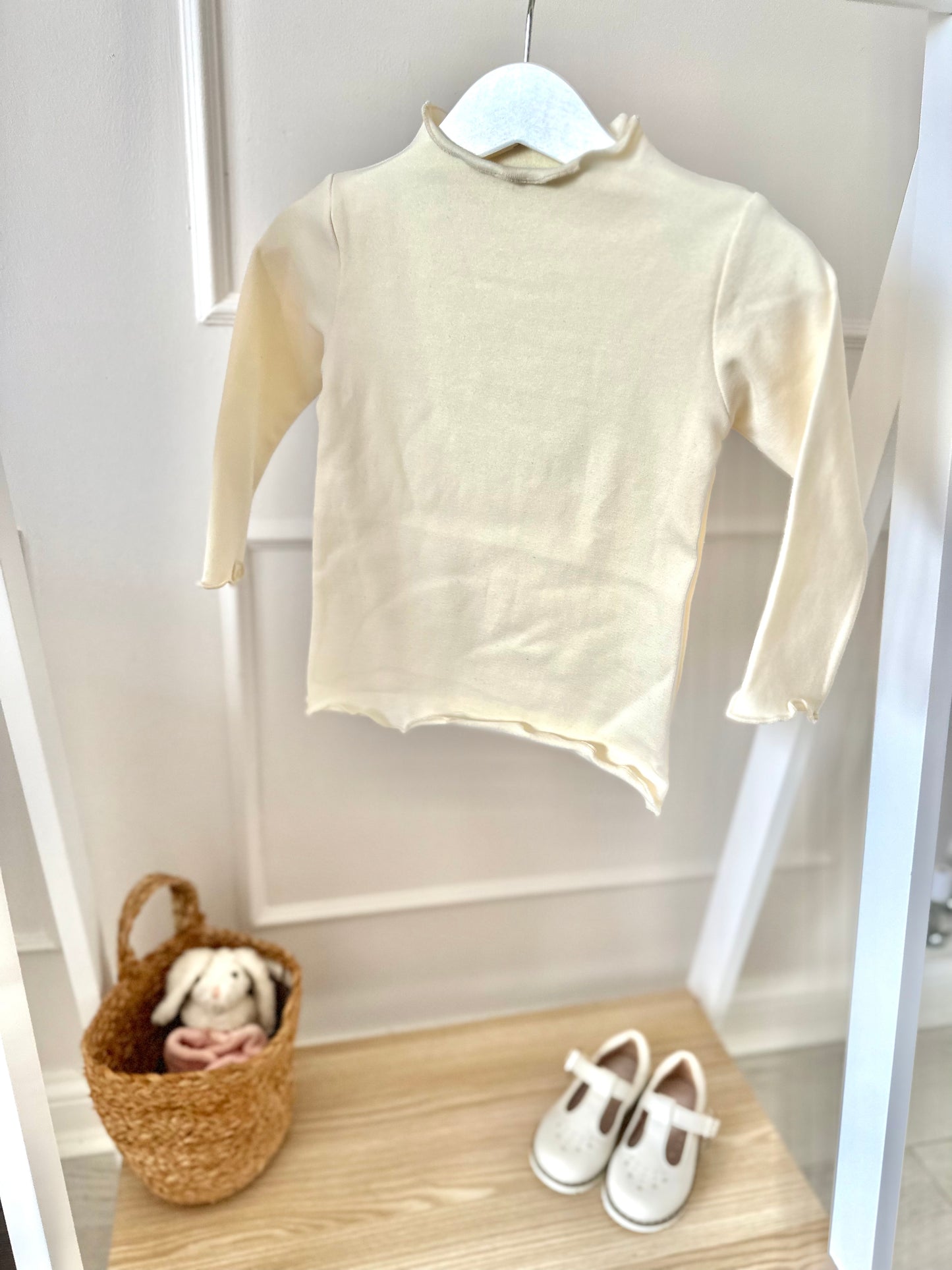 Cream Frill Neck Pullover